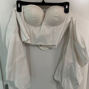 Elegant White Off-Shoulder Crop Top